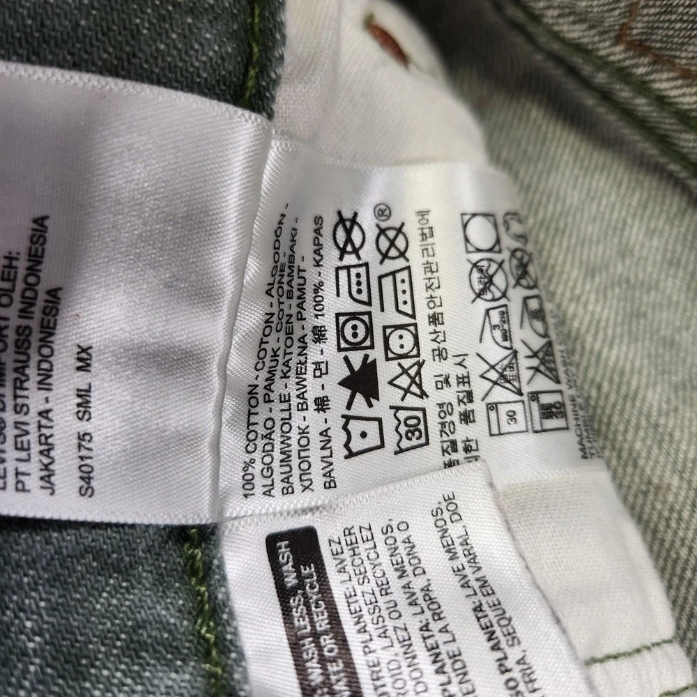 Levis 501 Jeans Men‎ 35x32 READ* White Oak Cone Denim Straight Button Fly Green